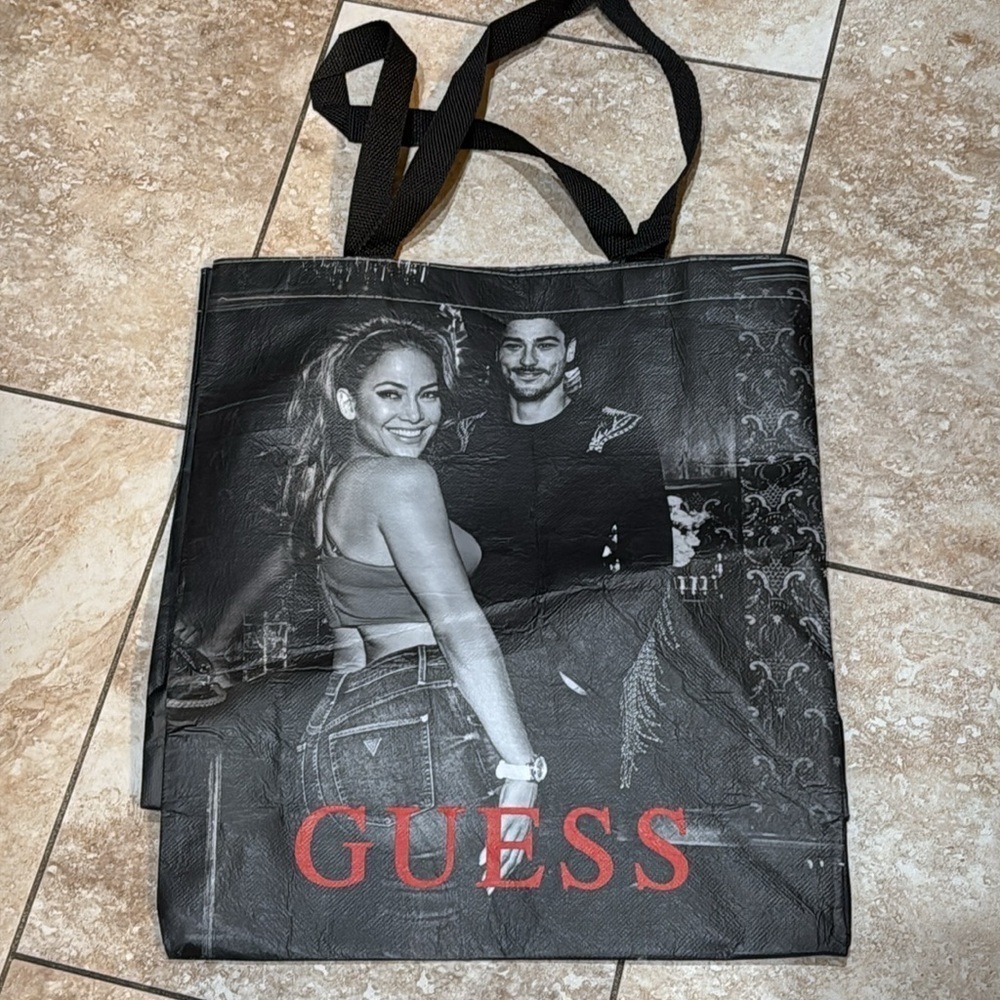 GUESS Black and White Tote Bag - Picture 4 of 10